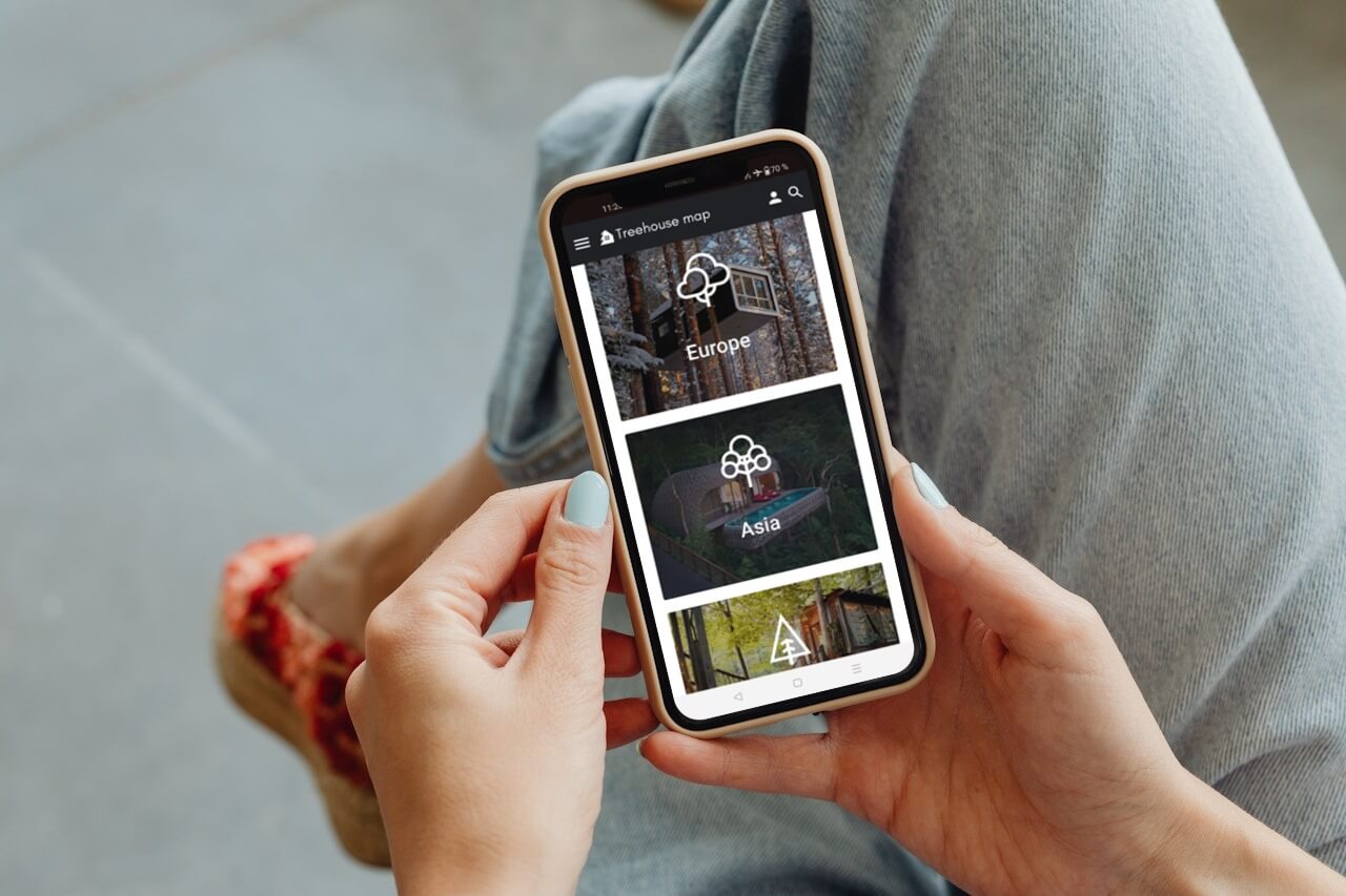treehousemap website on mobile (iPhone)
